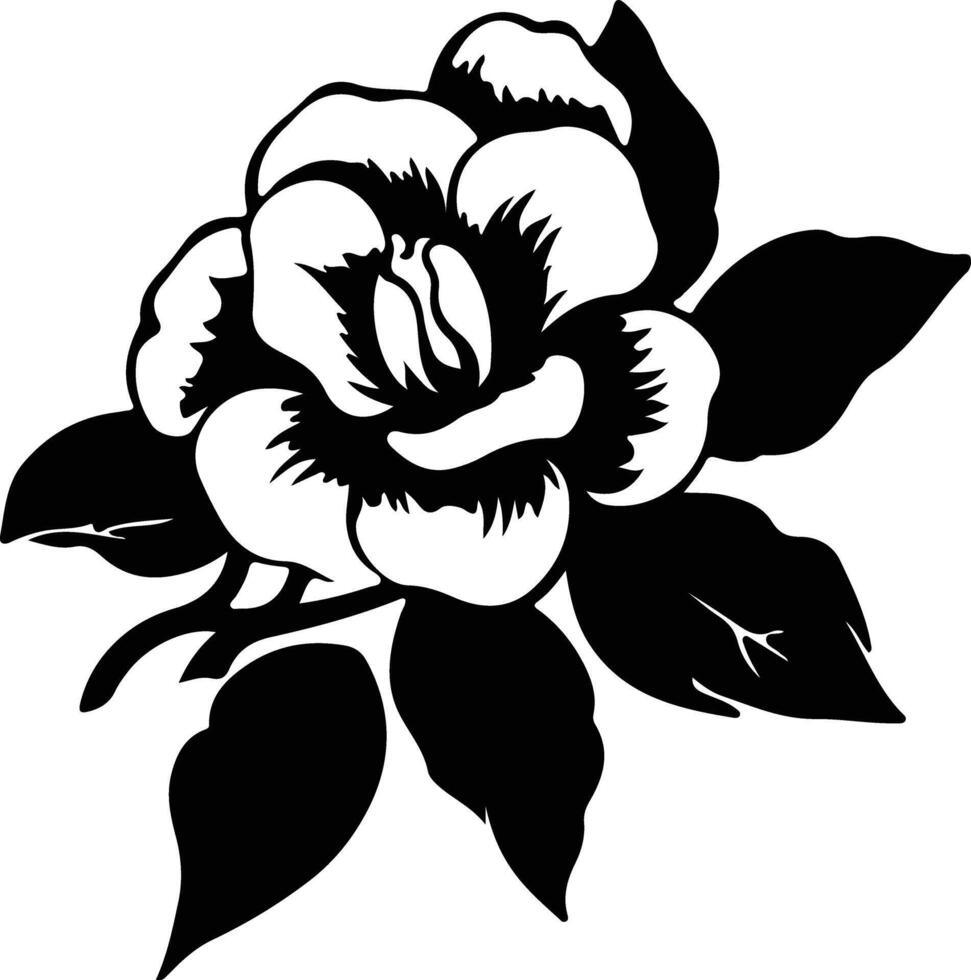 ai generado gardenia negro silueta vector