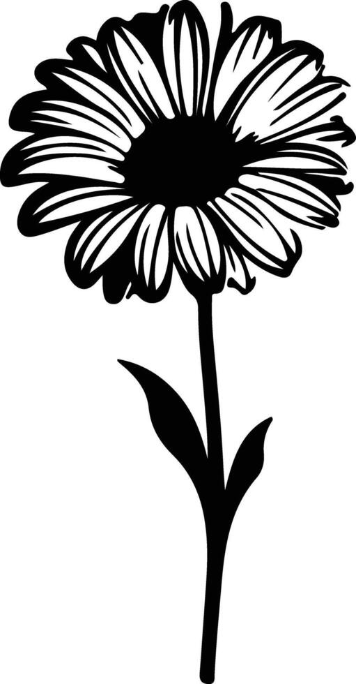 AI generated gerbera daisy  black silhouette vector