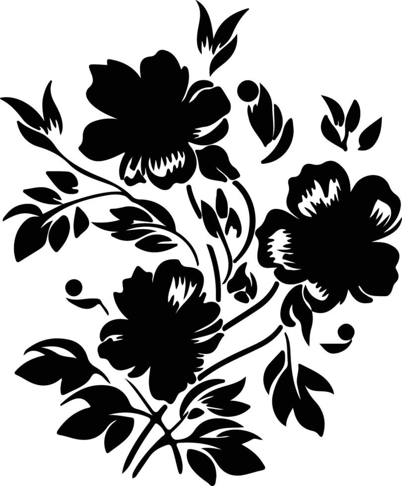 ai generado flor de brasil negro silueta vector