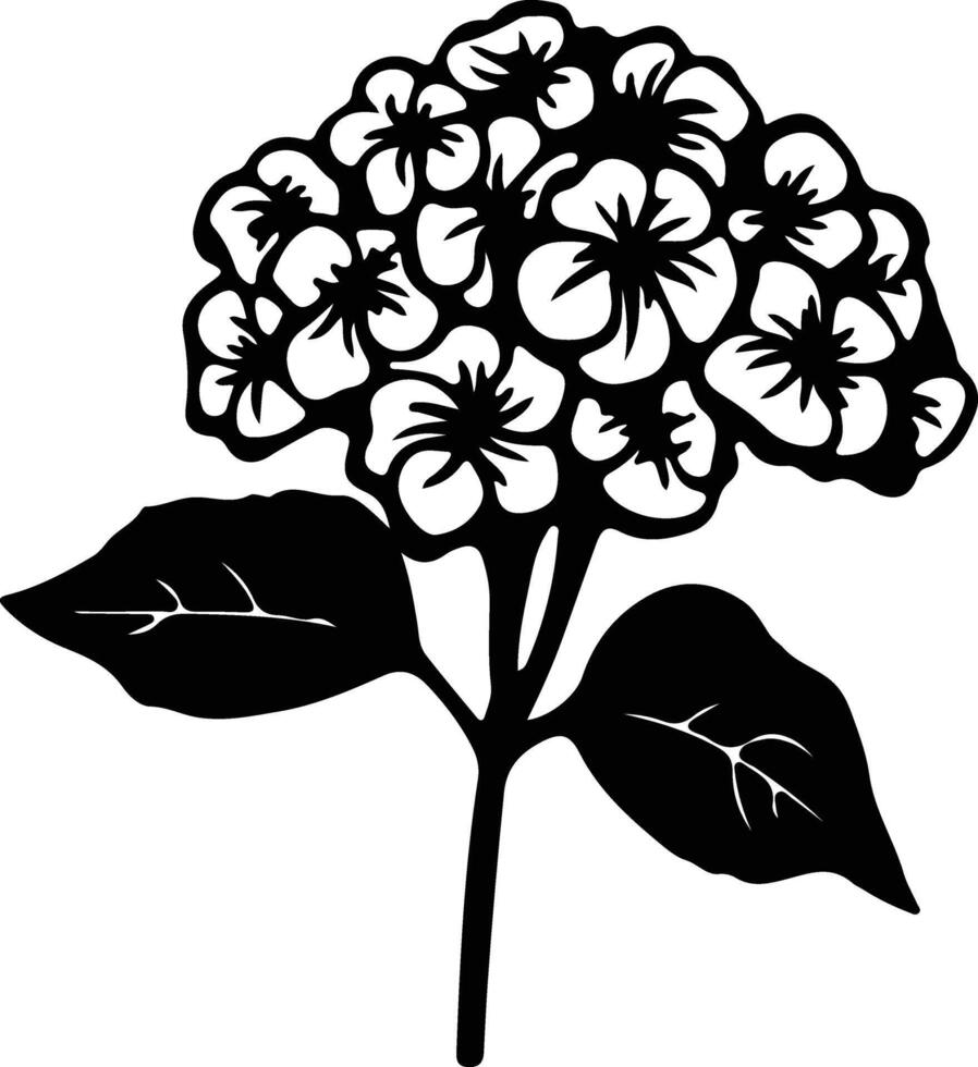 ai generado hortensia negro silueta vector