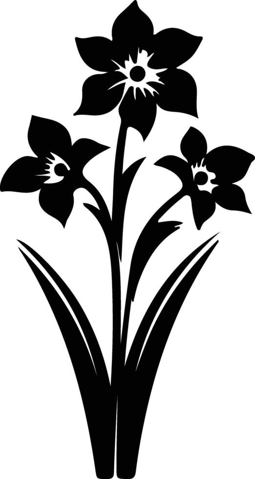 AI generated jonquil  black silhouette vector