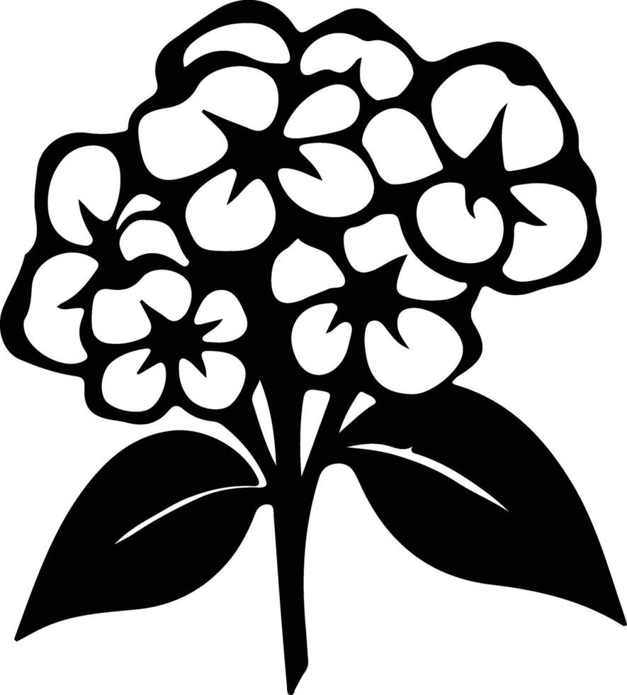 ai generado hortensia negro silueta vector