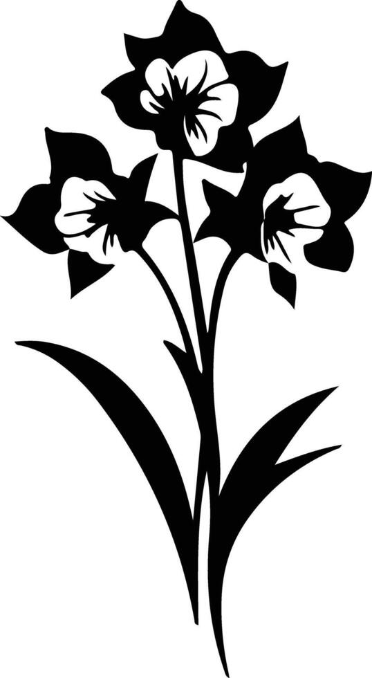 AI generated jonquil  black silhouette vector