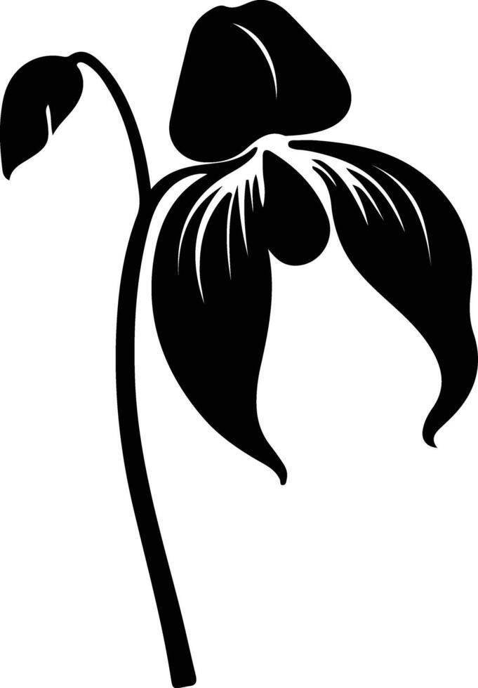 AI generated ladys slipper  black silhouette vector