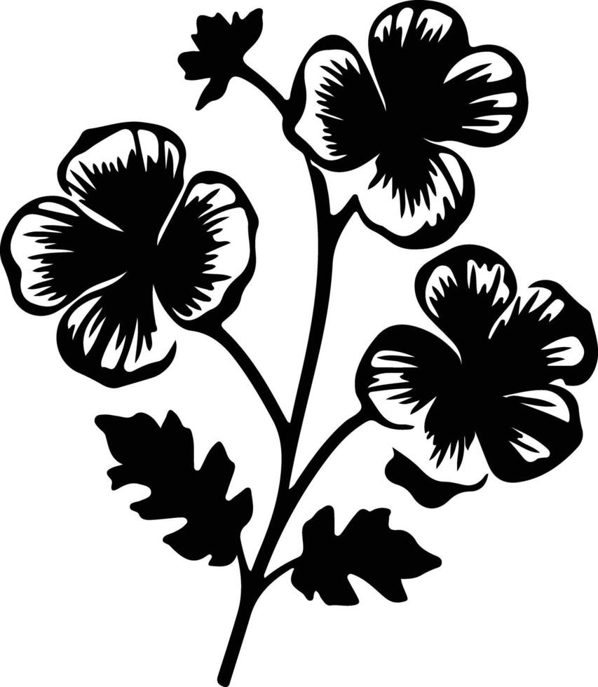 AI generated mallow  black silhouette vector