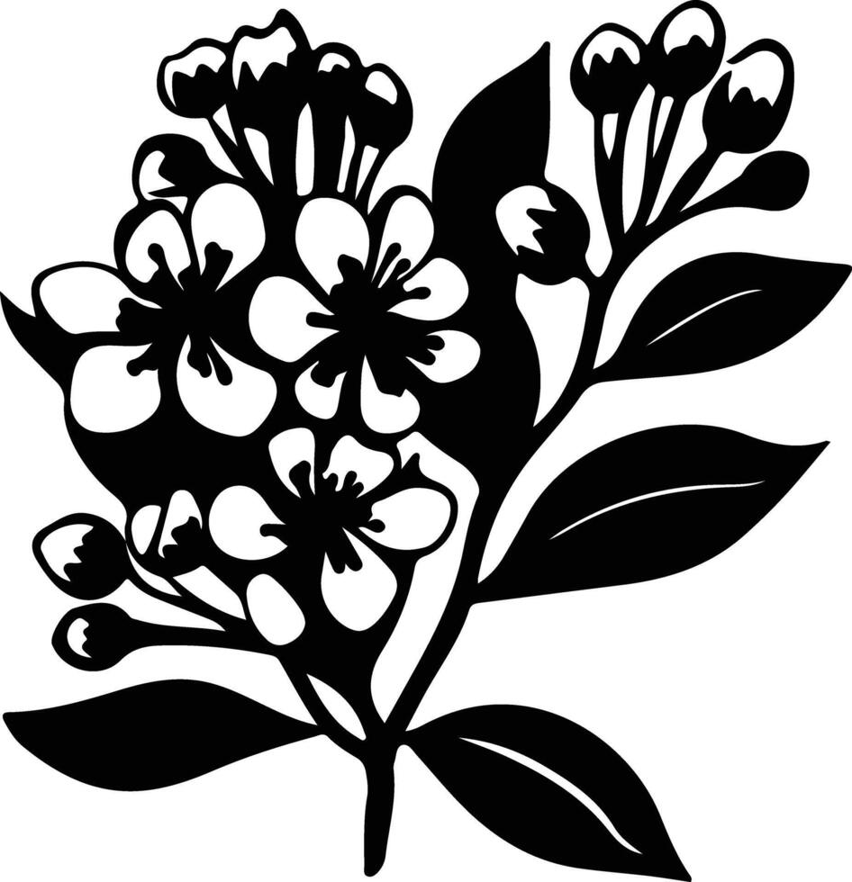 AI generated mountain laurel  black silhouette vector