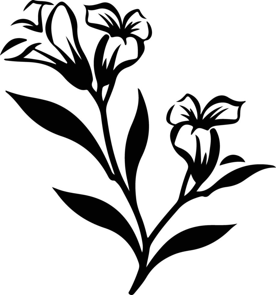 AI generated oleander  black silhouette vector