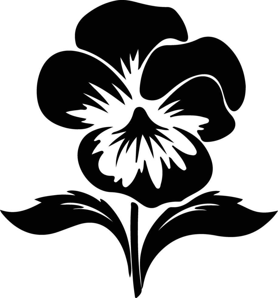 AI generated pansy  black silhouette vector