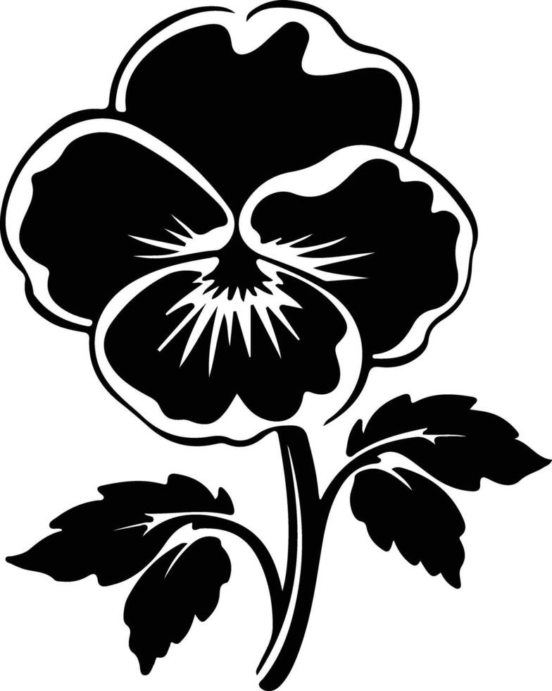 AI generated pansy  black silhouette vector
