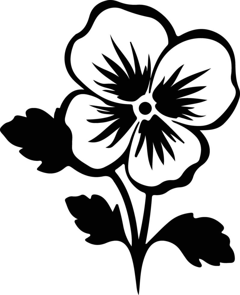 AI generated pansy  black silhouette vector