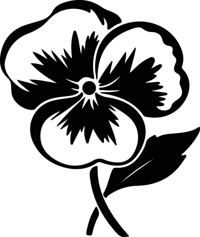 AI generated pansy  black silhouette vector
