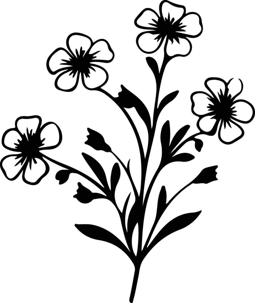 AI generated phlox  black silhouette vector