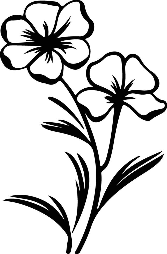 AI generated phlox  black silhouette vector