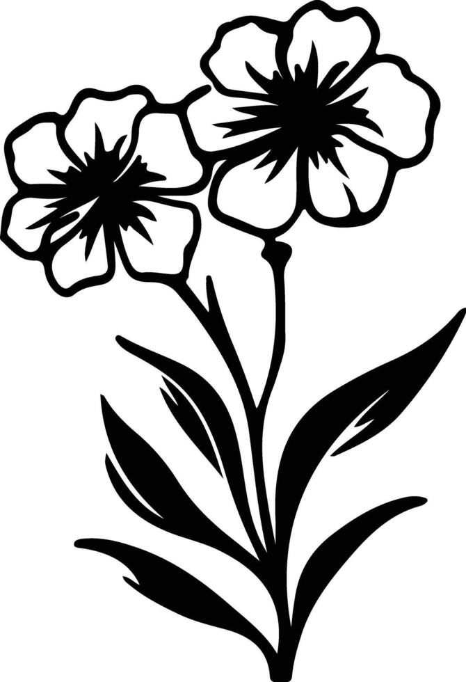 AI generated phlox  black silhouette vector