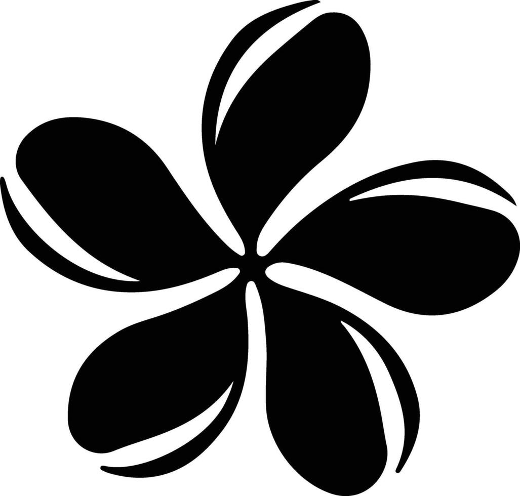 AI generated plumeria  black silhouette vector