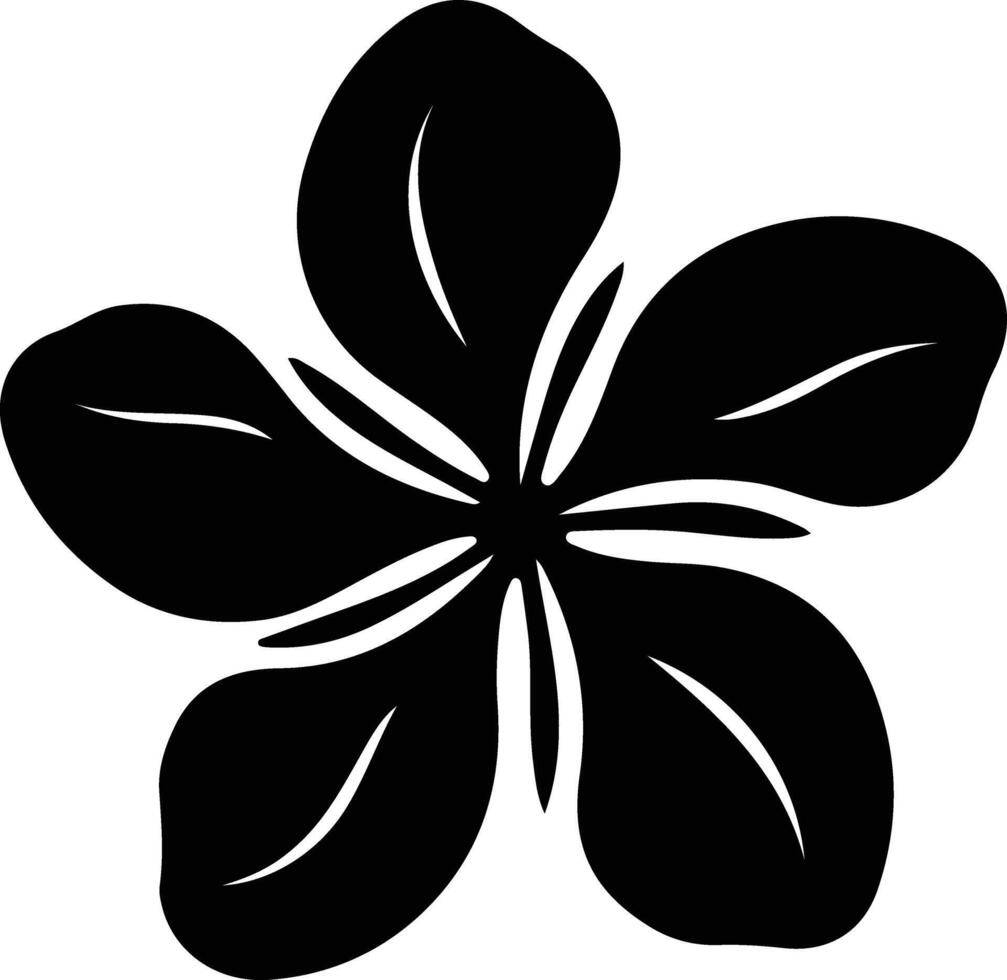 AI generated plumeria  black silhouette vector