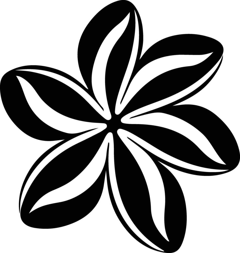AI generated plumeria  black silhouette vector