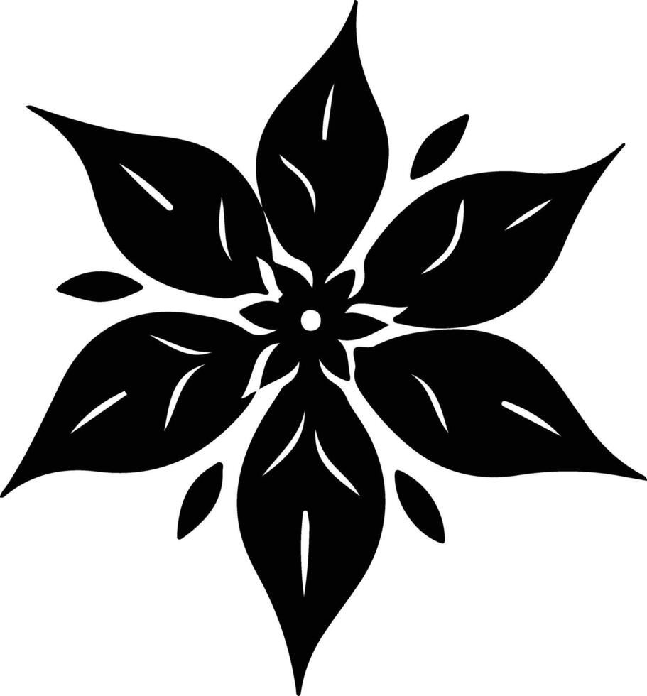 AI generated poinsettia  black silhouette vector