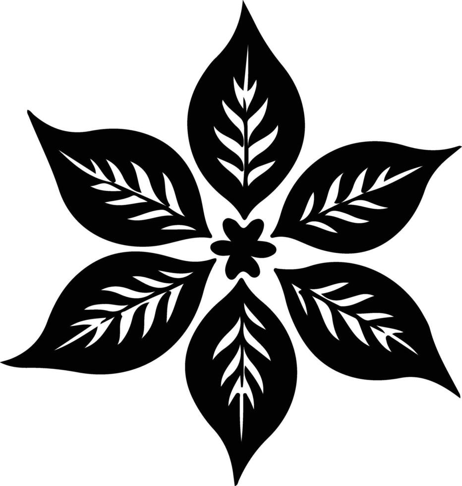 AI generated Poinsettia black silhouette vector