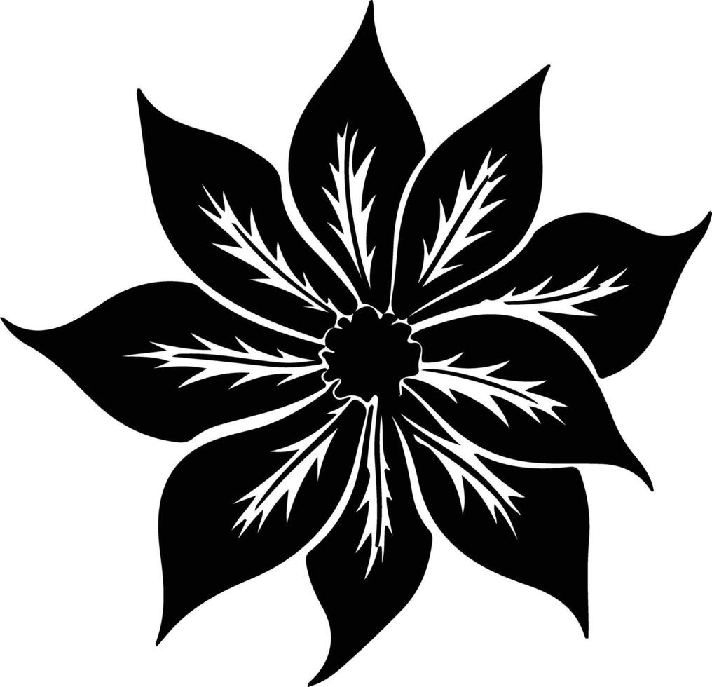 AI generated Poinsettia  black silhouette vector