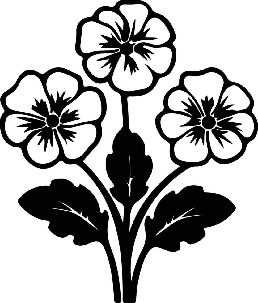 AI generated primrose black silhouette vector