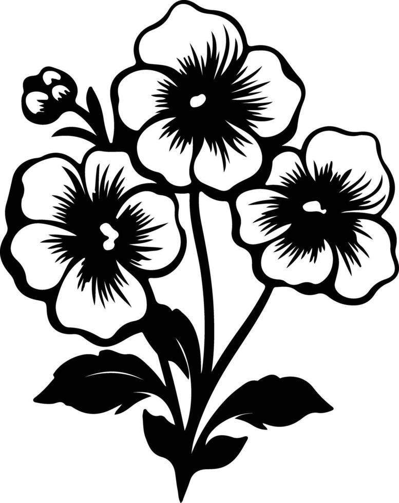 AI generated primrose  black silhouette vector