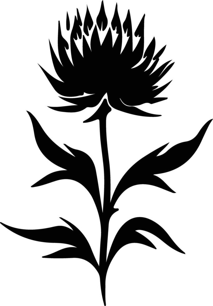 AI generated safflower  black silhouette vector