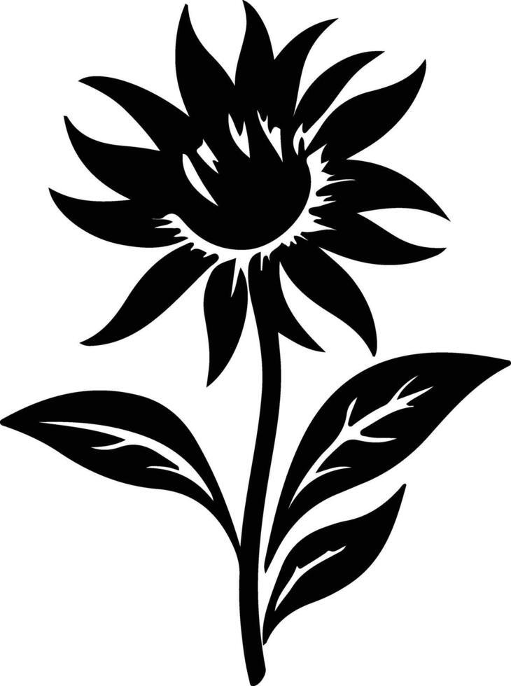 AI generated safflower  black silhouette vector