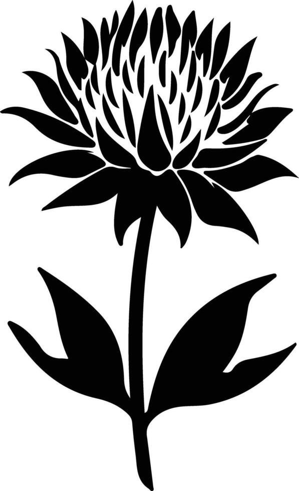 AI generated safflower  black silhouette vector