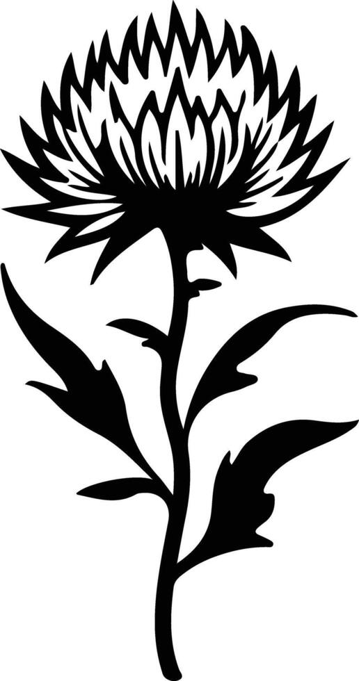 AI generated safflower  black silhouette vector