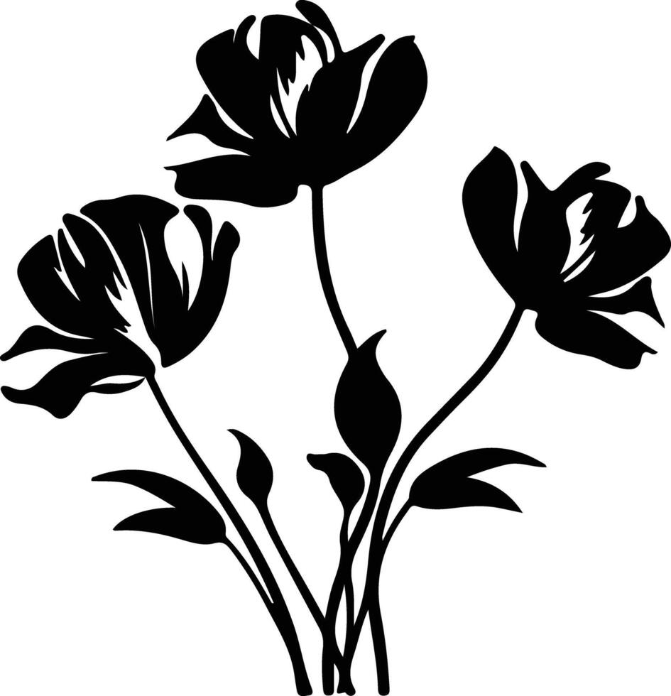 AI generated sego lily black silhouette vector