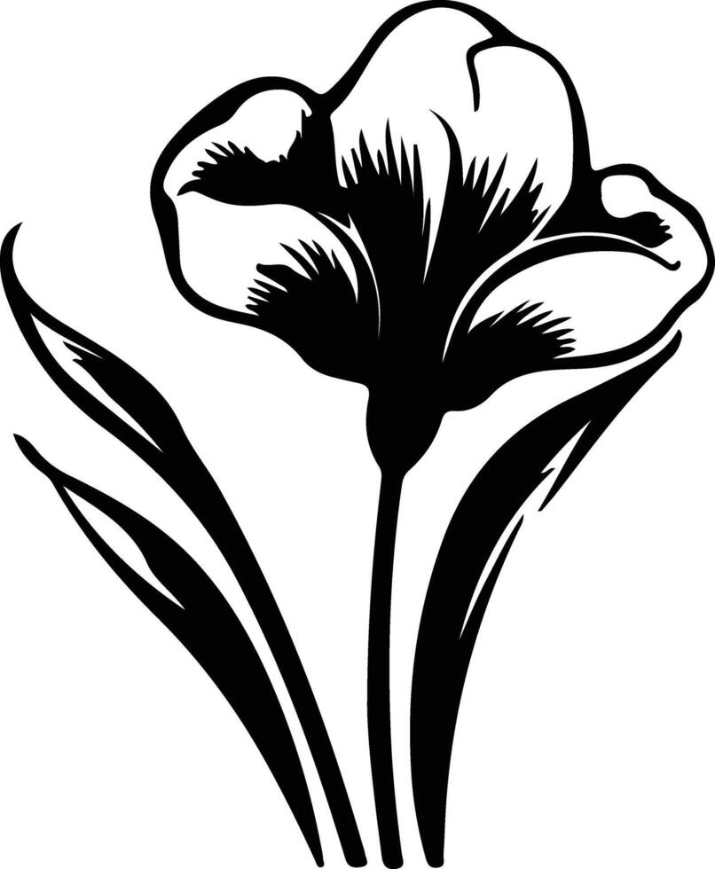 AI generated sego lily  black silhouette vector