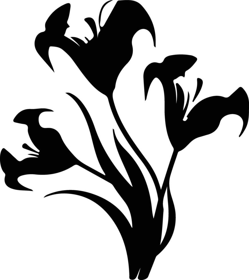 AI generated sego lily  black silhouette vector