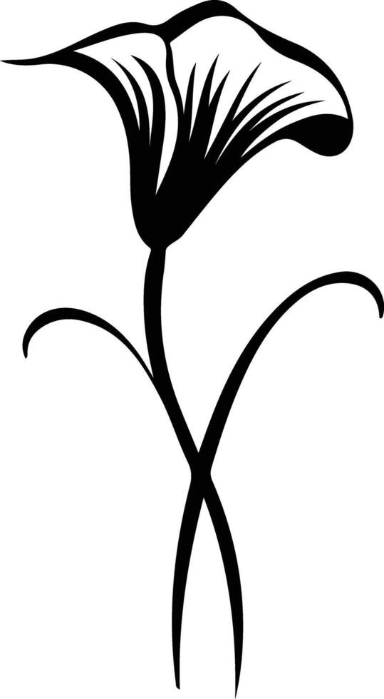 AI generated sego lily  black silhouette vector