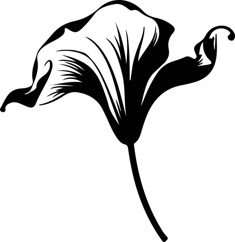 AI generated sego lily  black silhouette vector