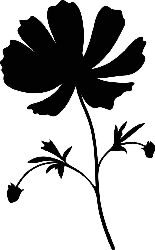 AI generated tickseed  black silhouette vector