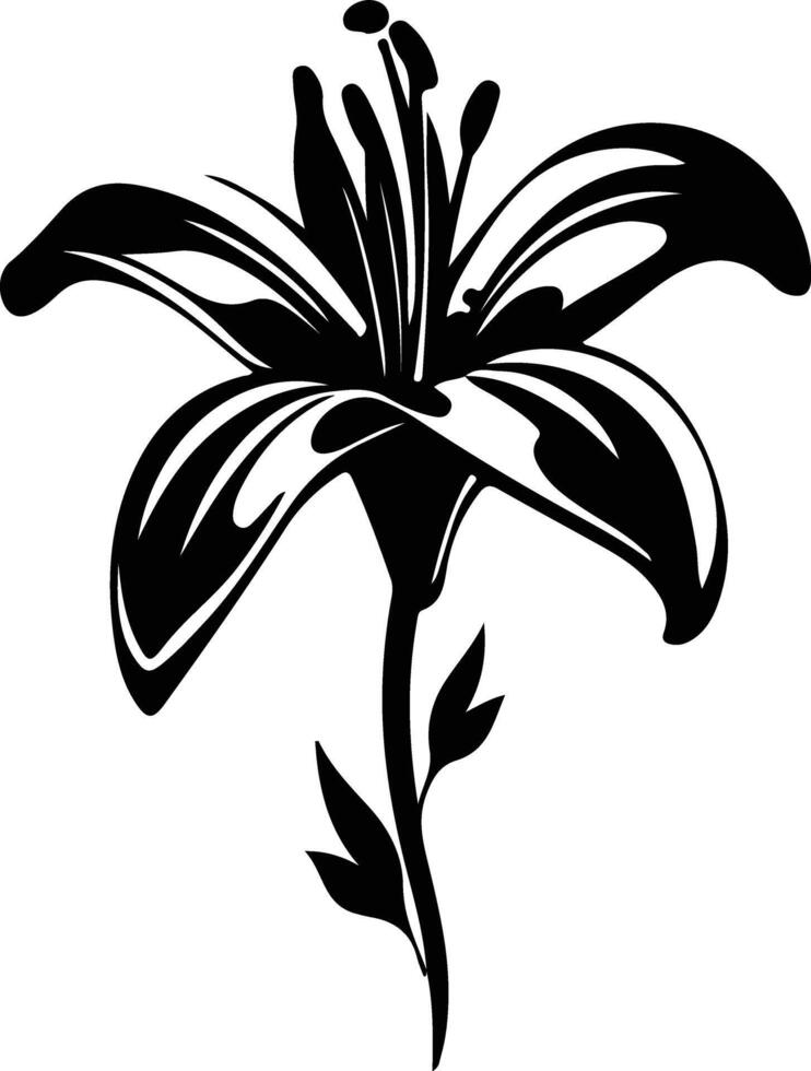 AI generated tiger lily black silhouette vector