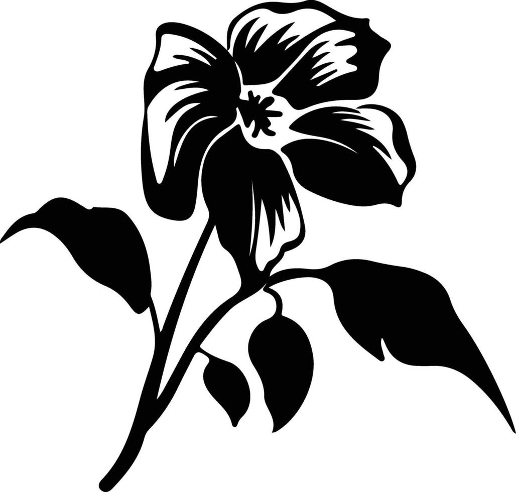 AI generated trillium  black silhouette vector