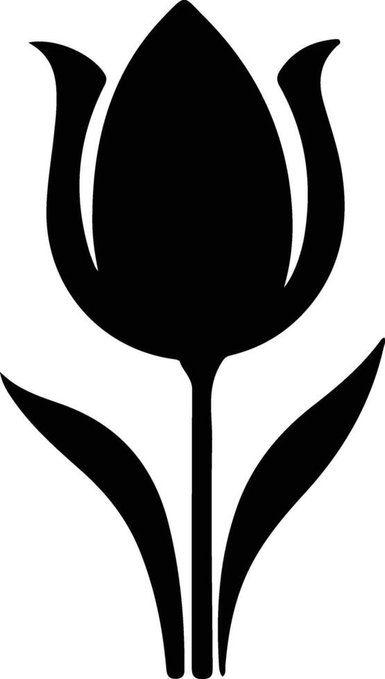 AI generated tulip  black silhouette vector