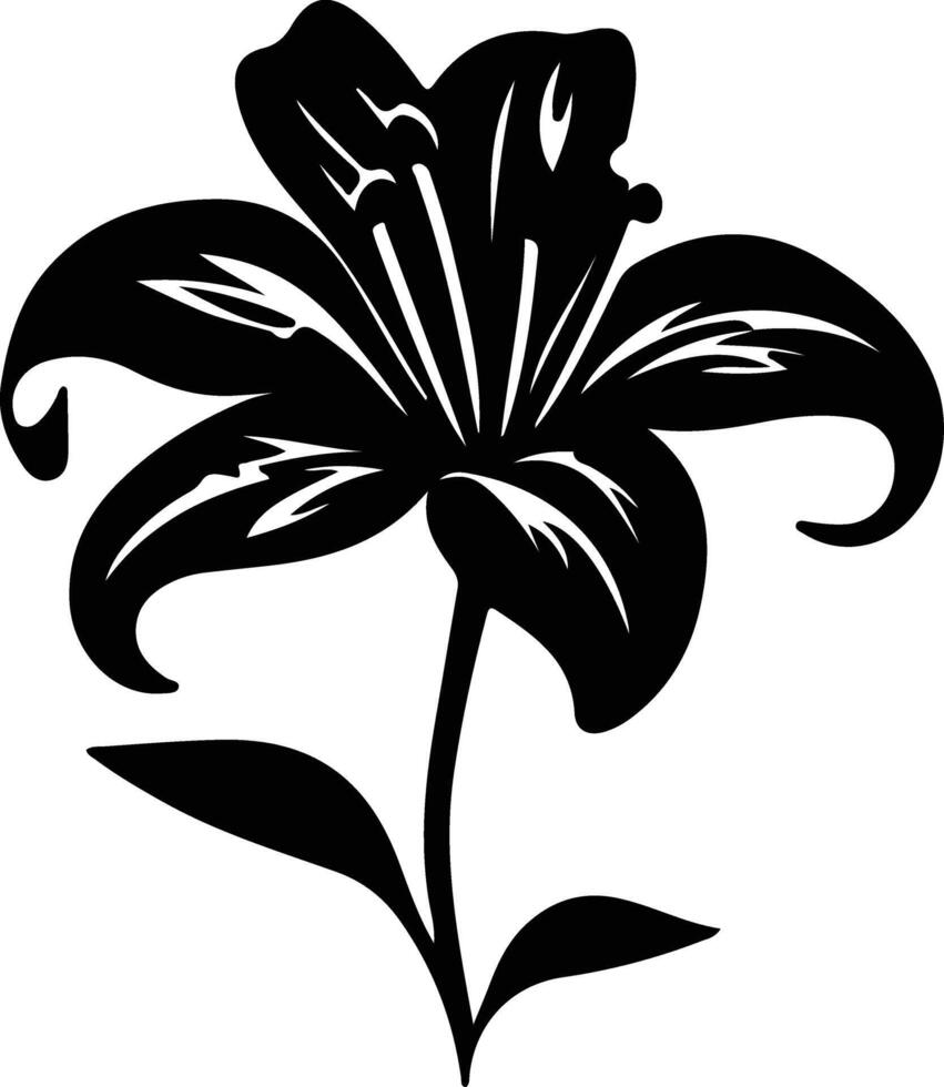 AI generated tiger lily  black silhouette vector