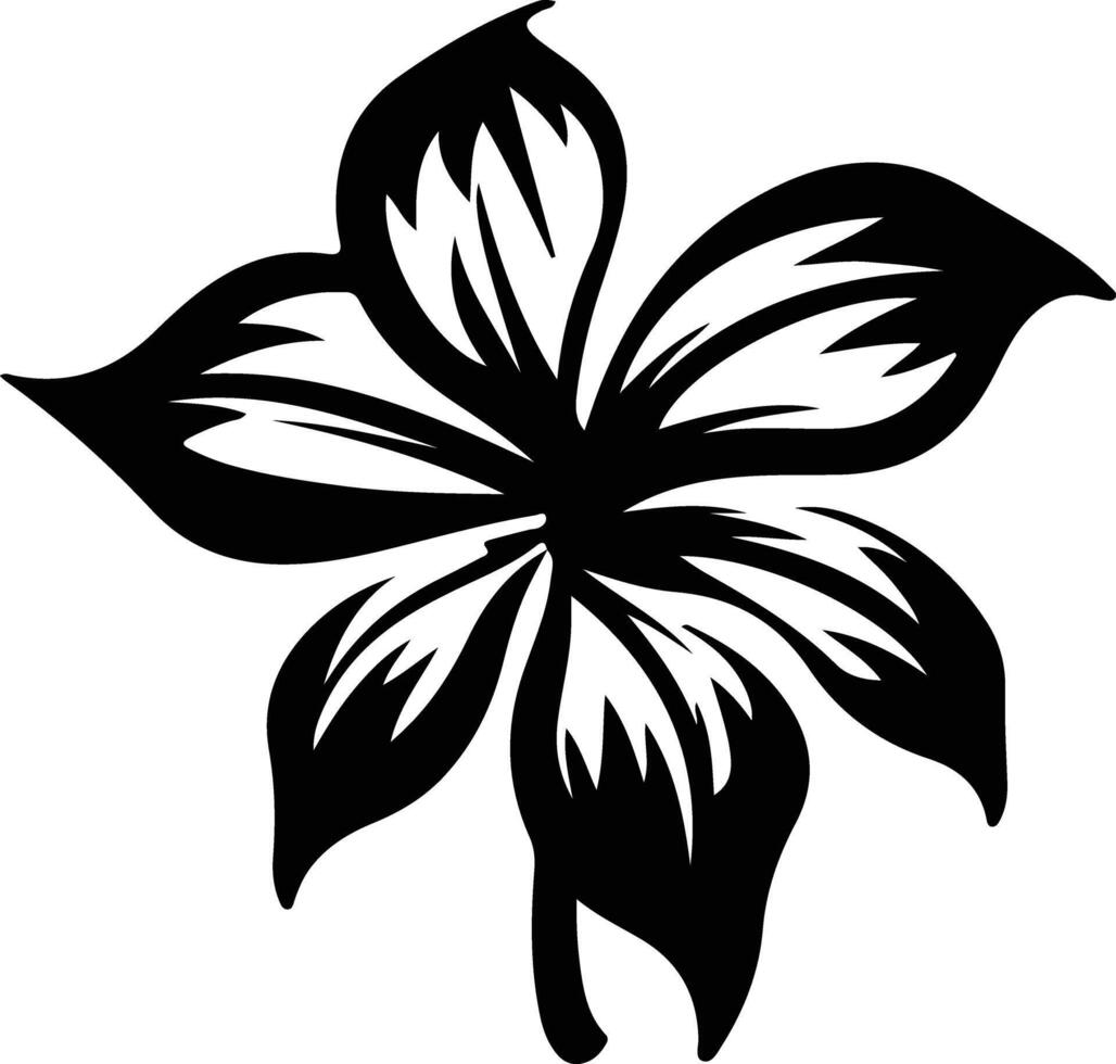AI generated trillium  black silhouette vector