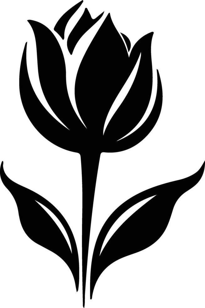 ai generado tulipán negro silueta vector