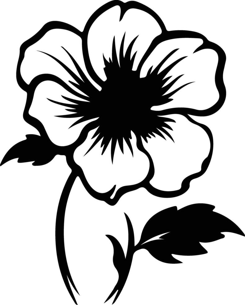 AI generated wild prairie rose  black silhouette vector