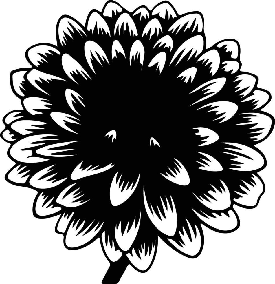 AI generated aster  black silhouette vector