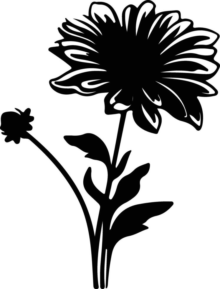 AI generated aster  black silhouette vector