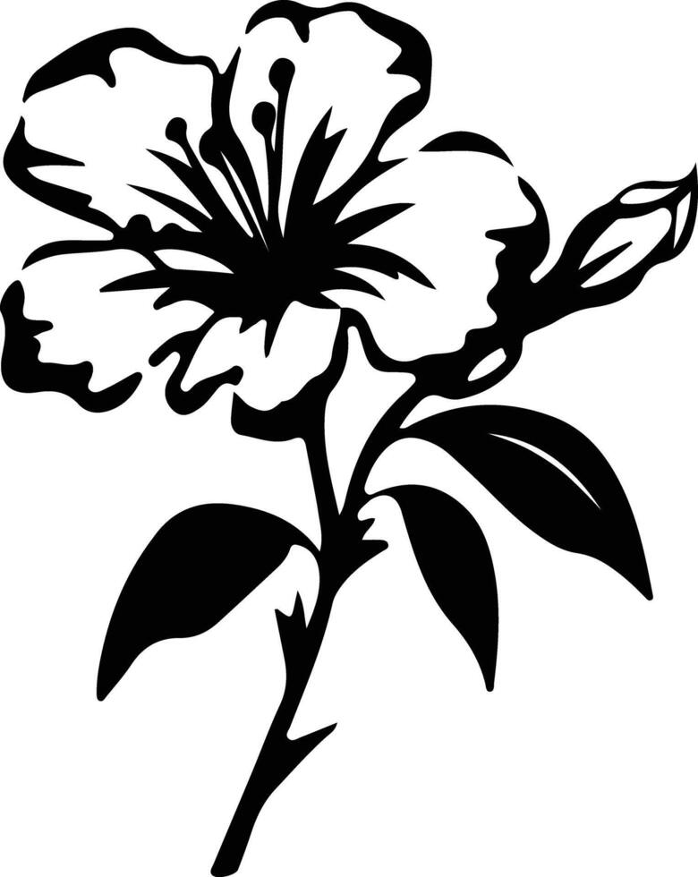 AI generated azalea  black silhouette vector