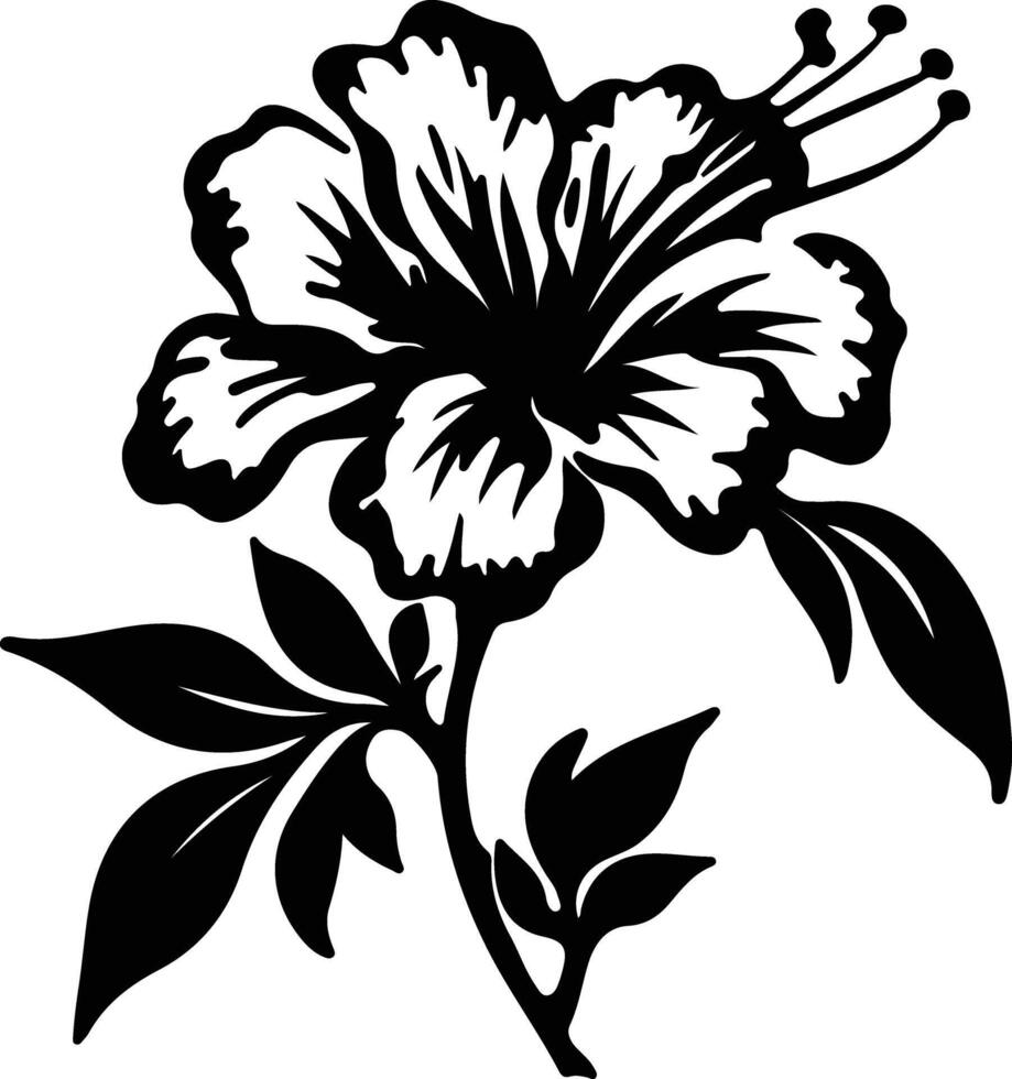 AI generated azalea  black silhouette vector