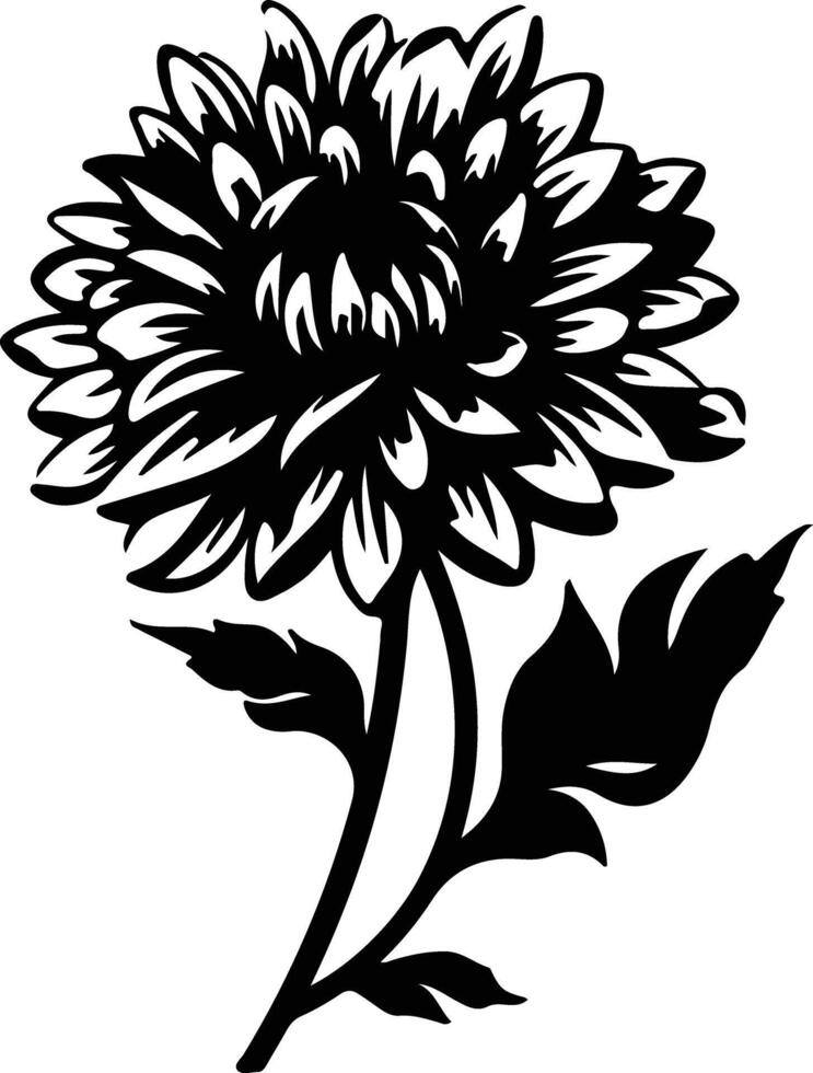 AI generated aster  black silhouette vector