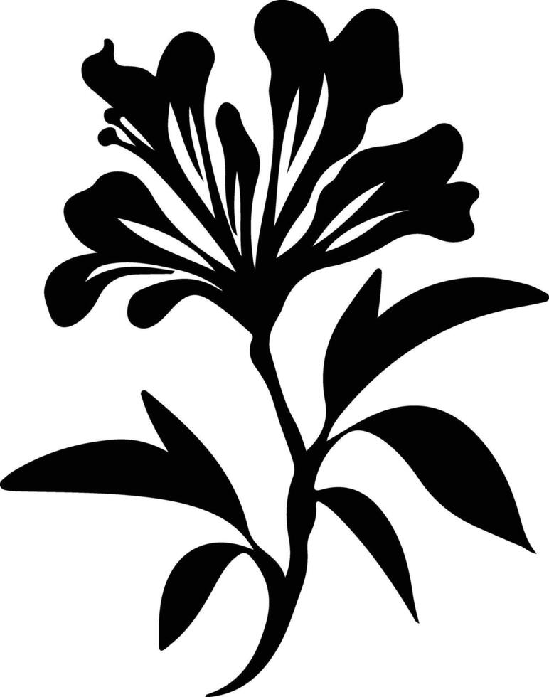 AI generated azalea  black silhouette vector