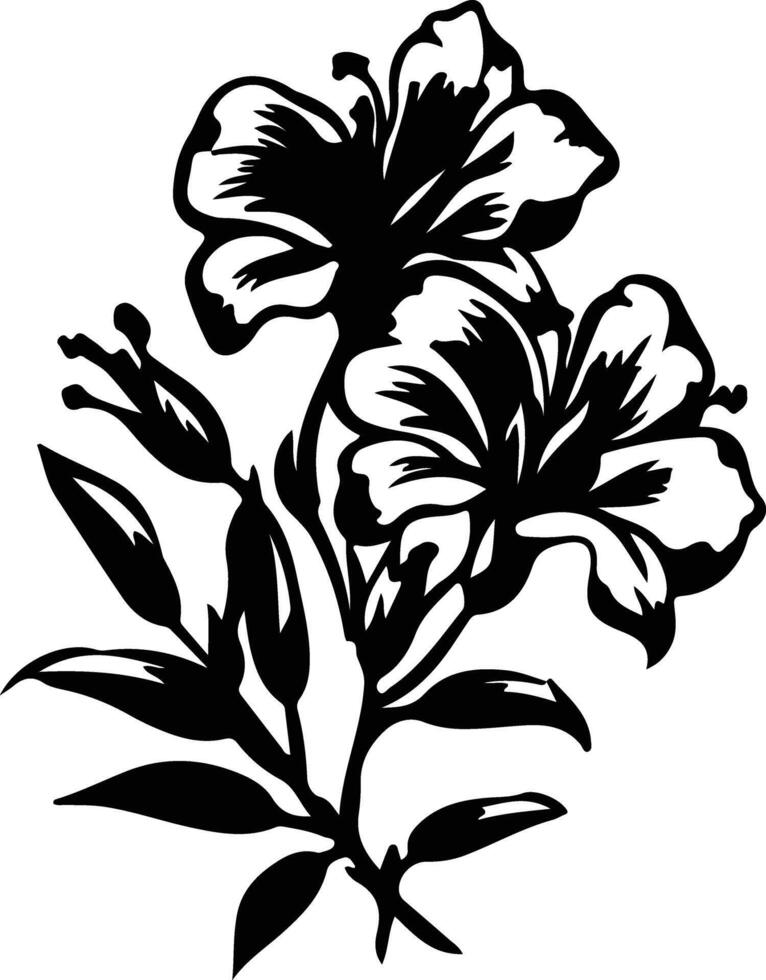 AI generated azalea  black silhouette vector